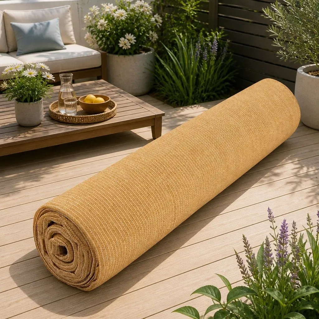 Shade Cloth Roll UV-Stabilised HPDE 3.66m x 30m Heavy Duty 50% Shade Block Beige