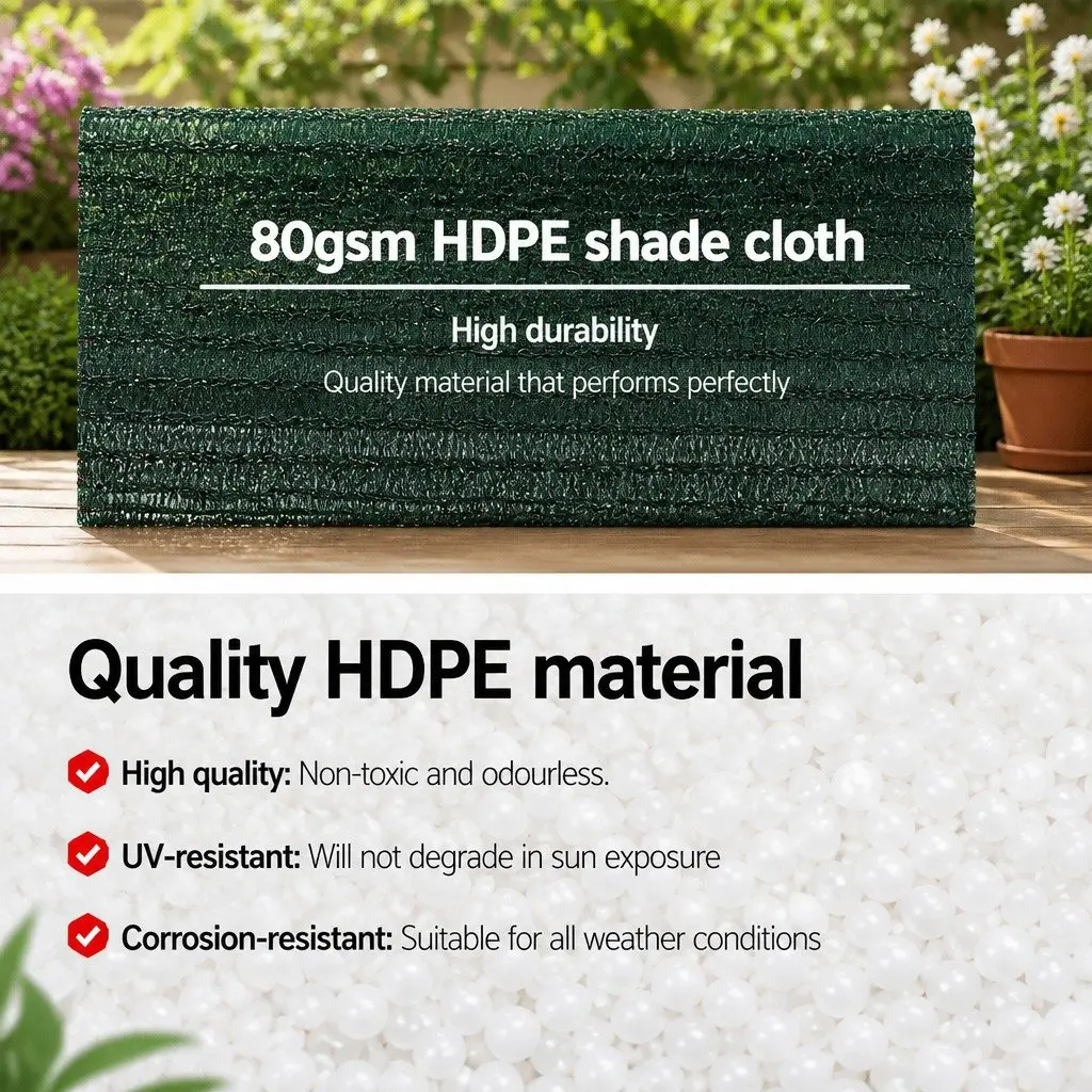 Shade Cloth 30% UV Block 3.66m x 30m Roll Green Heavy Duty Greenhouse Garden