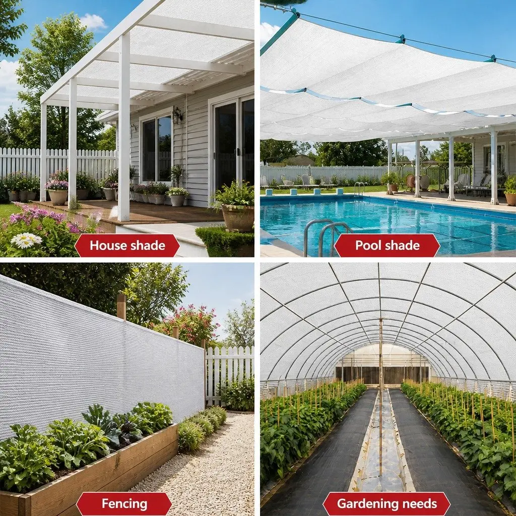 Shade Cloth Heavy Duty Knitted Fabric 3.66m x 30m White 30% UV Block