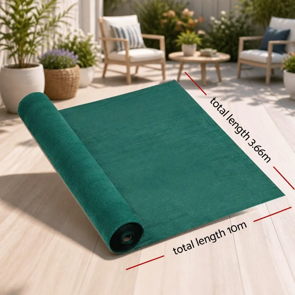 Shade Cloth HPDE 3.66m x 10m Green Heavy Duty UV-Stabilised 50% Shade Block