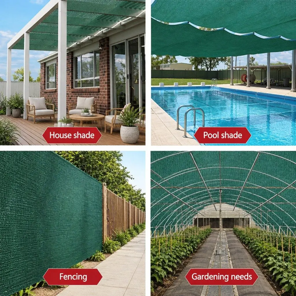 Shade Cloth HPDE 3.66m x 10m Green Heavy Duty UV-Stabilised 50% Shade Block