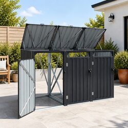 Practical Triple Bin Shed for Everyday Waste Management