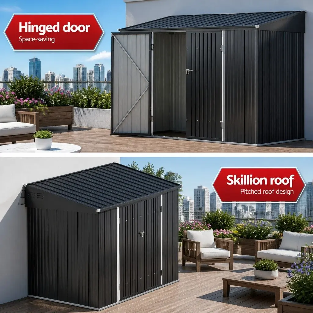 Garden Shed Galvanised Steel 3.05x1.5M Light Grey Outdoor Storage Workshop House Shelter