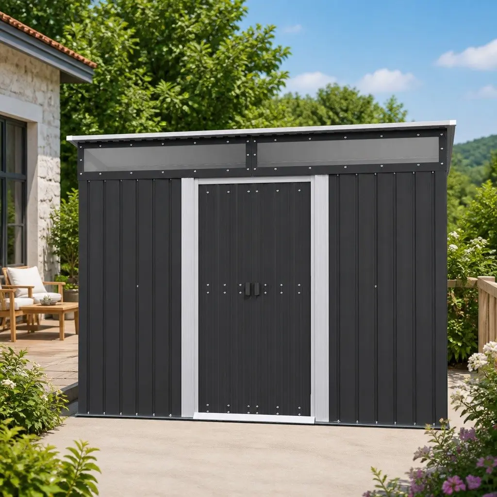 Garden Shed Outdoor Storage 2.60x1.95M Tool Workshop Shelter House Backyard
