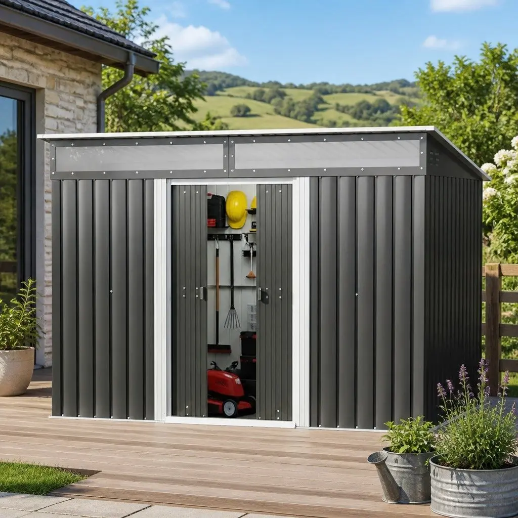 Garden Shed Outdoor Storage 2.60x1.95M Tool Workshop Shelter House Backyard
