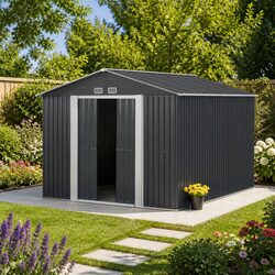 Practical 3x3M Outdoor Shed for Your Garden - Grey