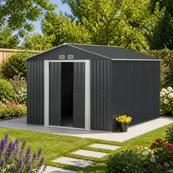 Practical 3x3M Outdoor Shed for Your Garden - Grey