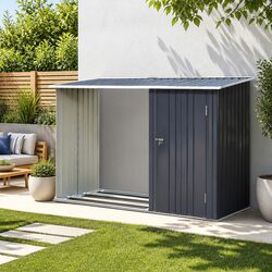 Practical Garden Shed for Home Tool and Wood Storage