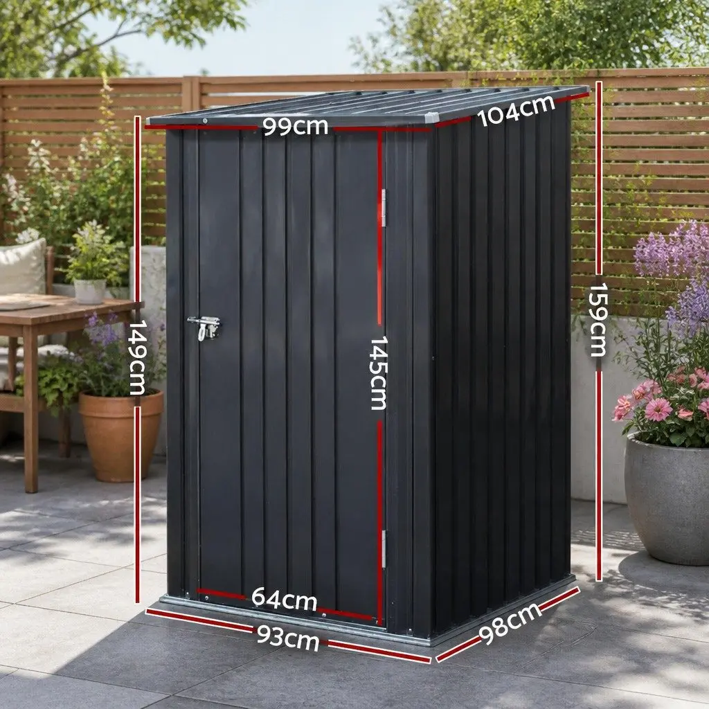 Garden Shed Galvanized Steel 0.99x1.04M Outdoor Tool Storage Anthracite