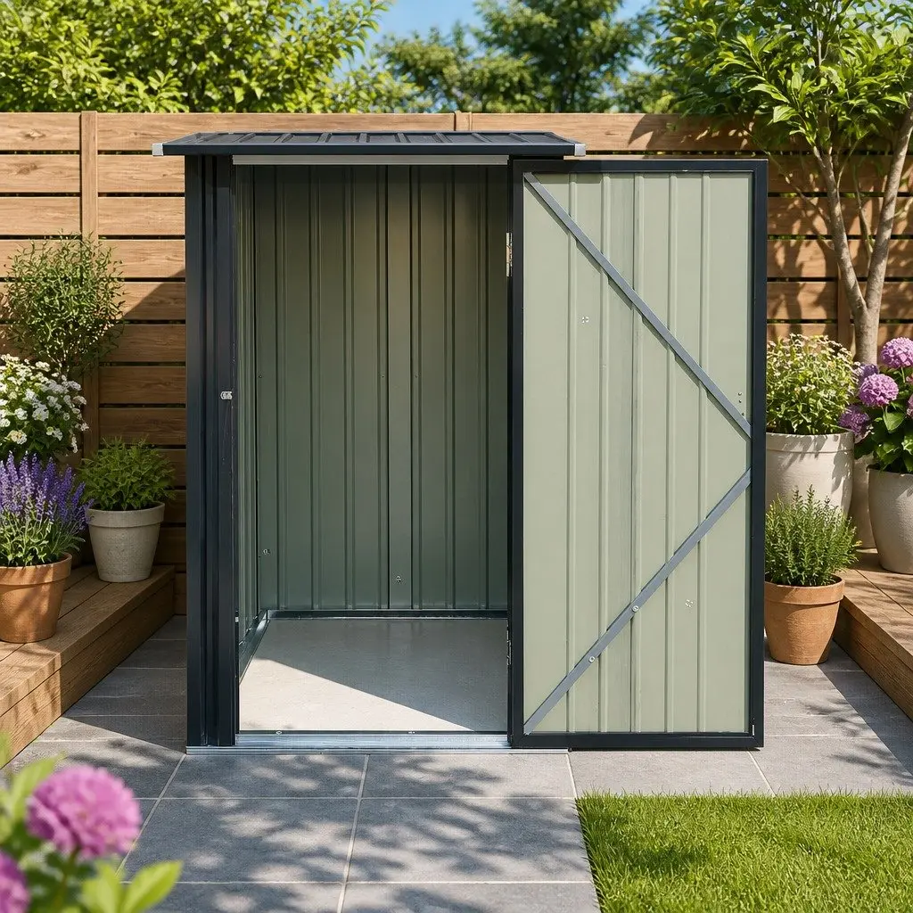 Garden Shed Galvanized Steel 0.99x1.04M Outdoor Tool Storage Anthracite