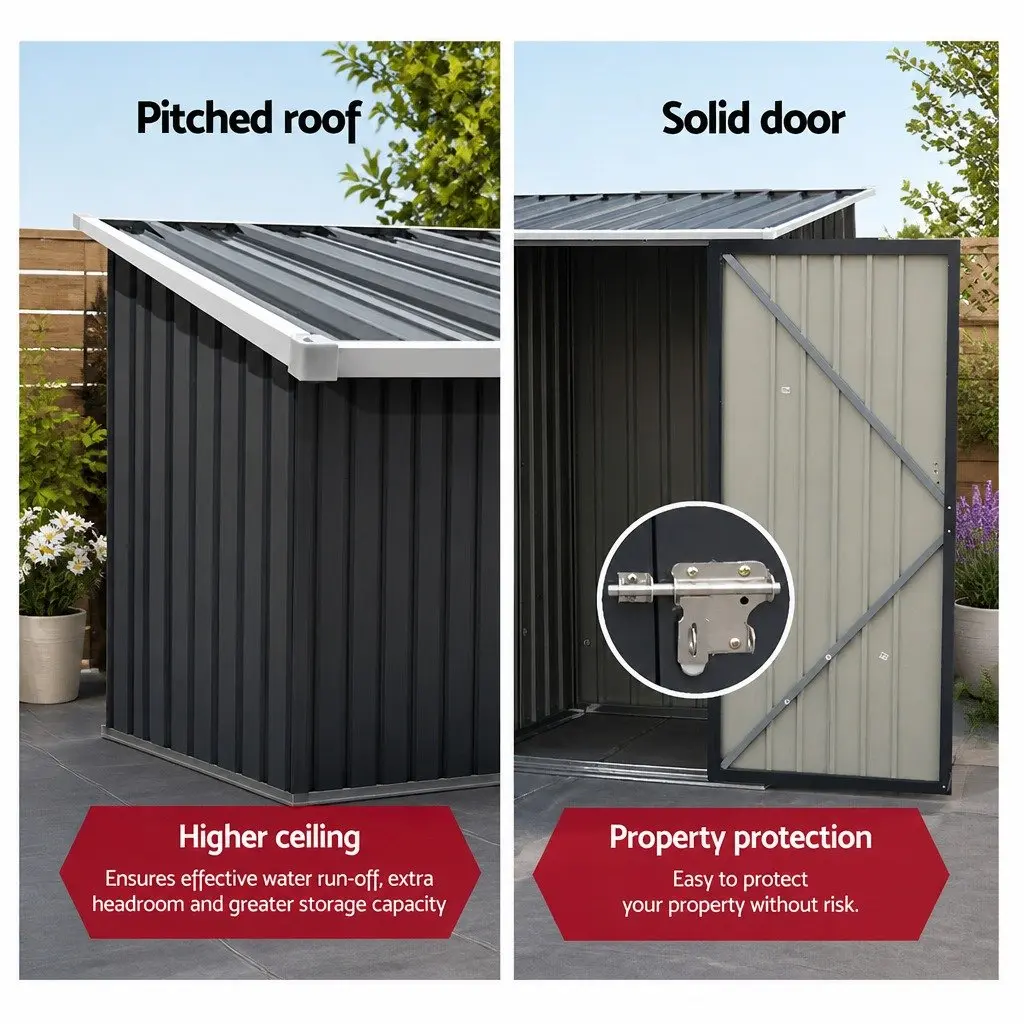 Garden Shed Galvanized Steel 0.99x1.04M Outdoor Tool Storage Anthracite