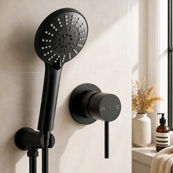 Versatile 4.5" Black Chrome Handheld Shower Head