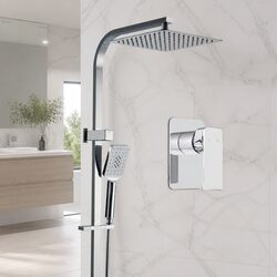 10 Inch Rain Shower Head Set with Handheld Spray Mixer Tap Chrome Bathroom
