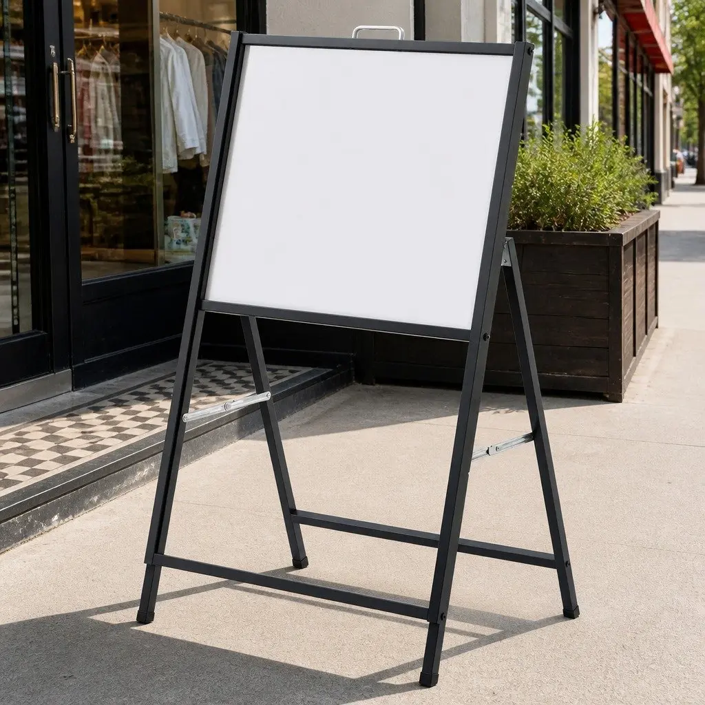 A1 Frame Sign Stand Heavy-duty Steel Single Sided Black Outdoor Advertising Display Board