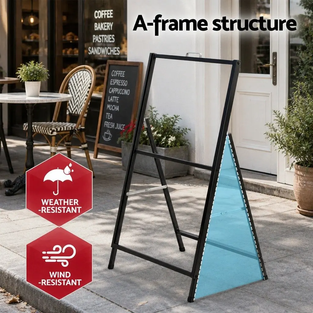 A1 Frame Sign Stand Heavy-duty Steel Single Sided Black Outdoor Advertising Display Board