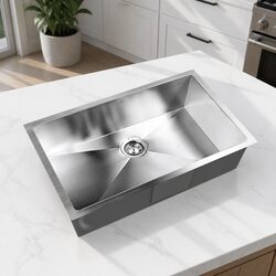 Stainless Steel Kitchen Sink 70x45CM Single Bowl Silver Satin Drop-In