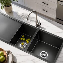 Functional Double Bowl Sink for Everyday Kitchen Use 100x45cm