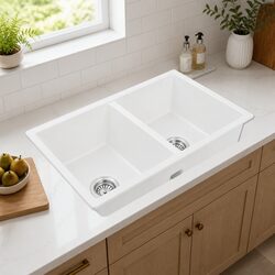 Functional Double Bowl Granite Stone Sink 77x45cm