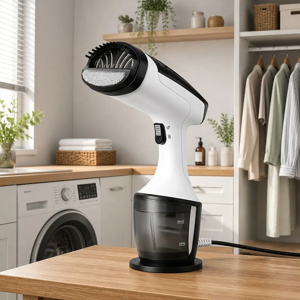 Handheld Garment Steamer 1500W Portable White 160ml Fast Heat-Up Continuous Steam