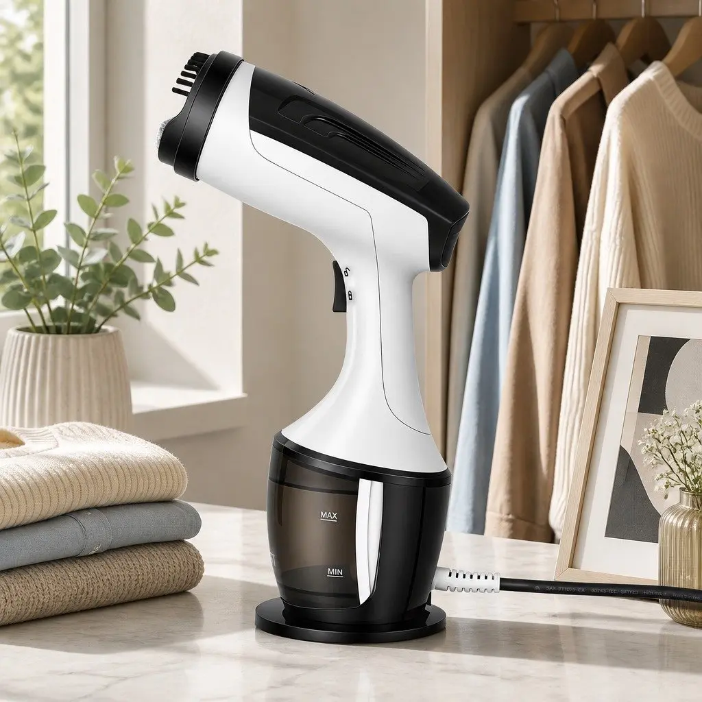 Handheld Garment Steamer 1500W Portable White 160ml Fast Heat-Up Continuous Steam