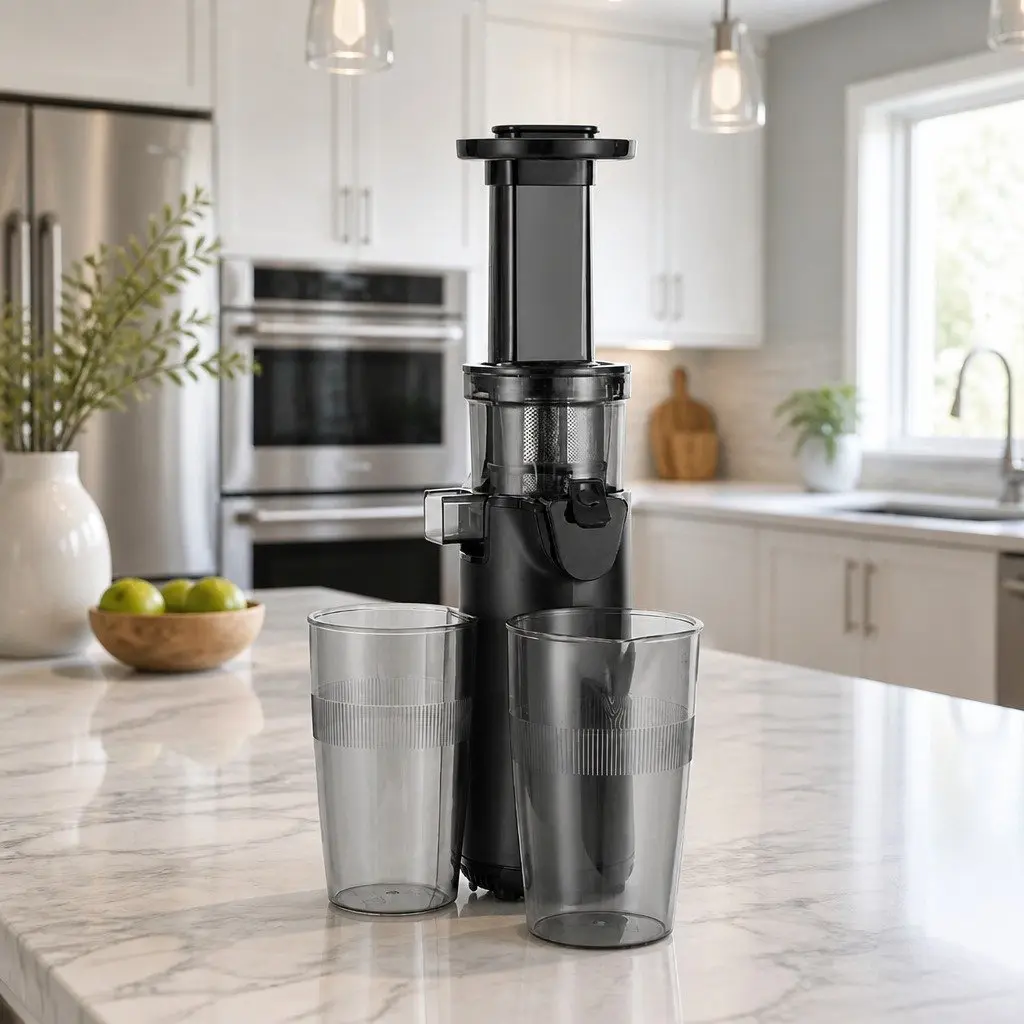 Slow Juicer Masticating Auger 130W Black Cold Press Fruit Juice Extractor