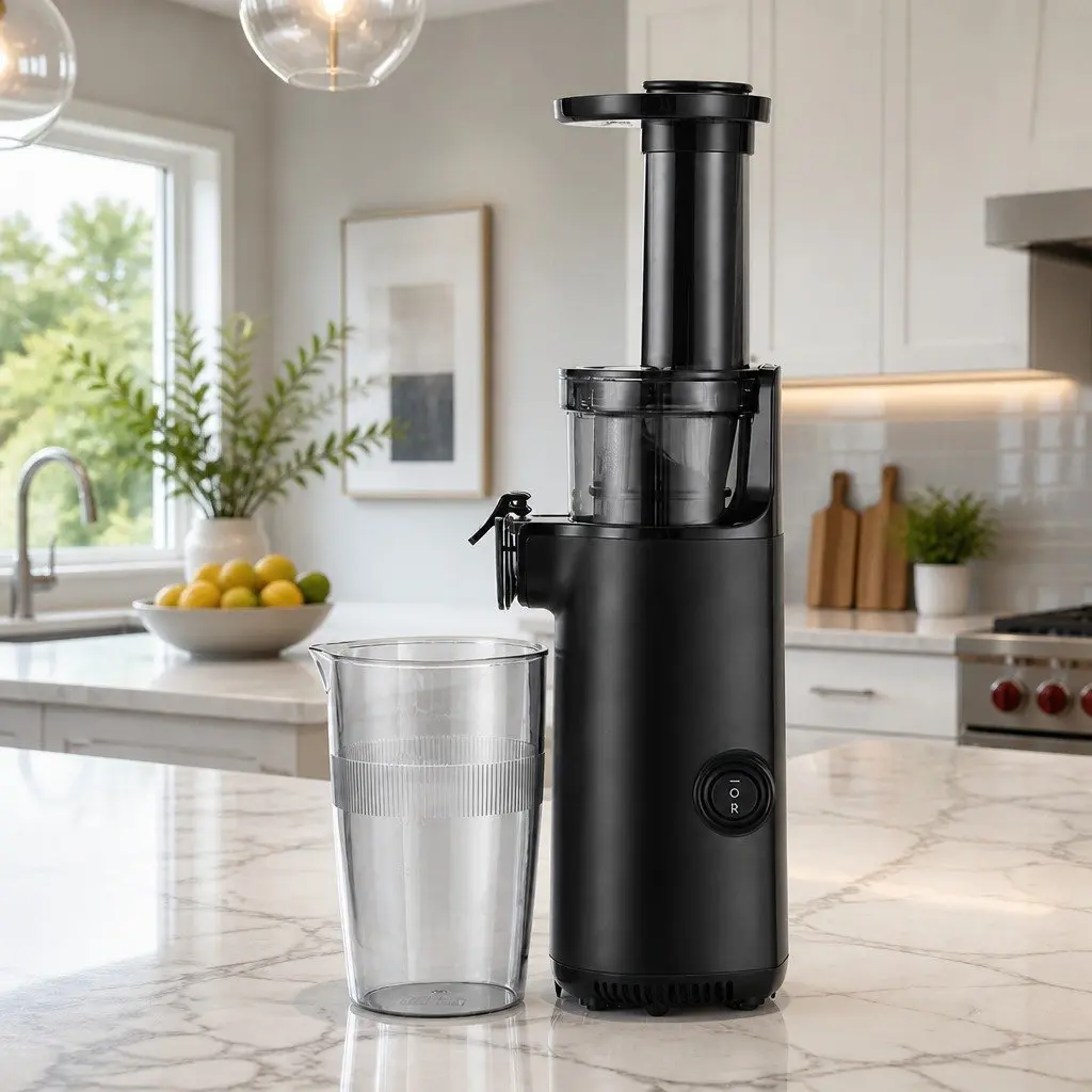 Slow Juicer Masticating Auger 130W Black Cold Press Fruit Juice Extractor