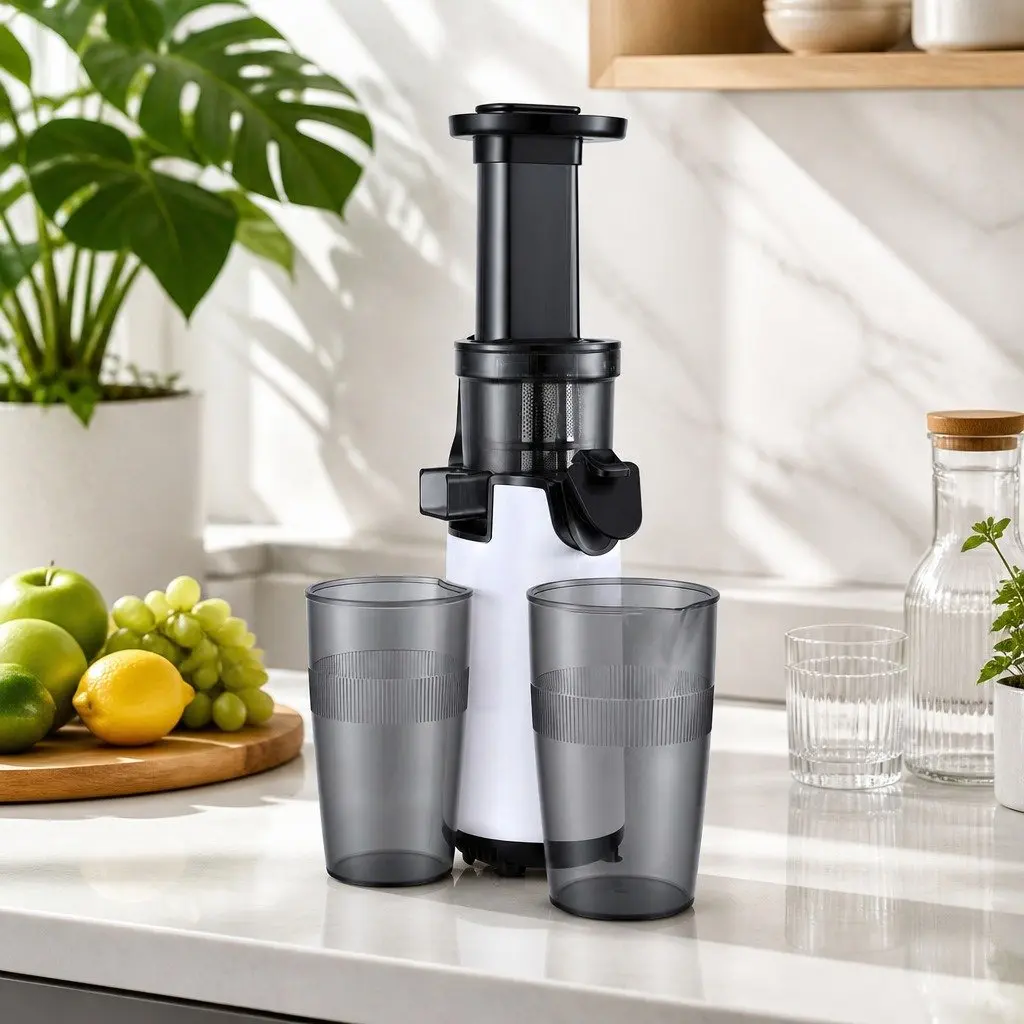 Slow Juicer White 130W Cold Press Machine Low Speed Masticating Technology for Home Kitchen Juice Extraction