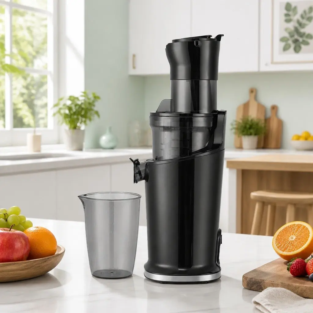 Slow Juicer Low Speed Masticating Auger 200W Cold Press Black 17.5cm x 16.5cm x 45cm
