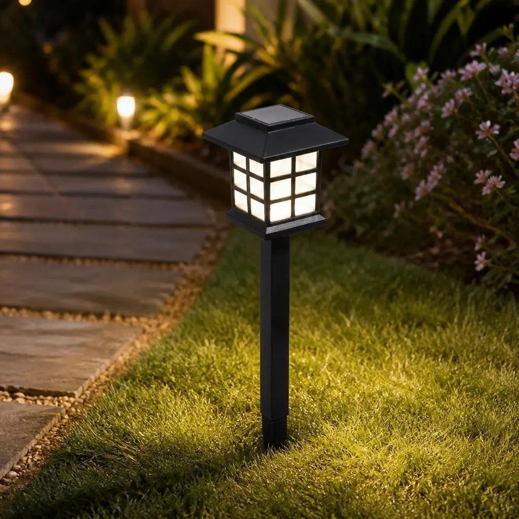 Solar Garden Landscape Lights Cool White LED 12 Piece Waterproof Outdoor Pathway Lighting