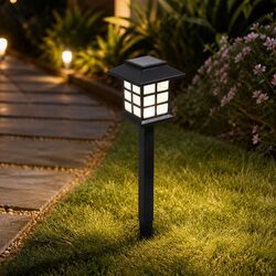 Solar Powered Garden Landscape Lights 12 LED Set Outdoor Patio Pathway Lighting