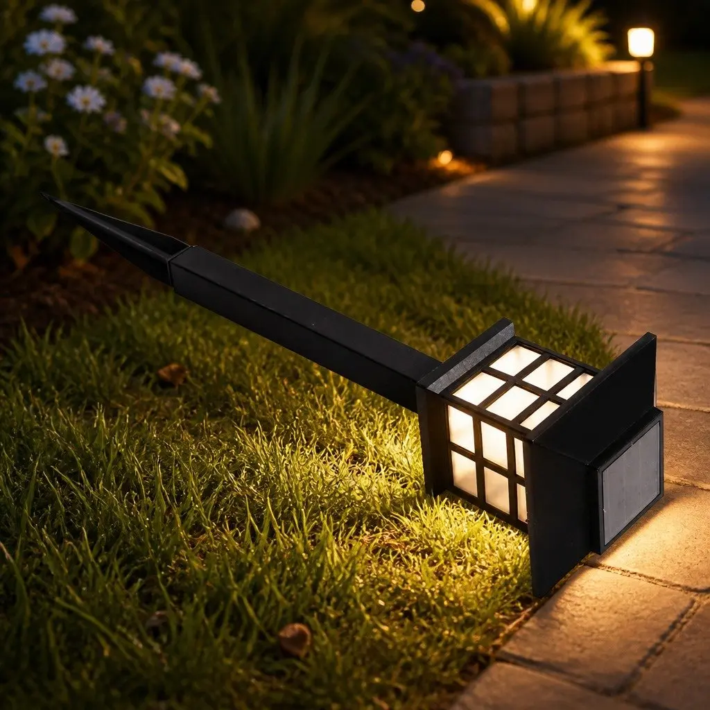 6 Piece Plastic Solar Garden Lights Cool White 38cm Outdoor Pathway Landscape Lighting