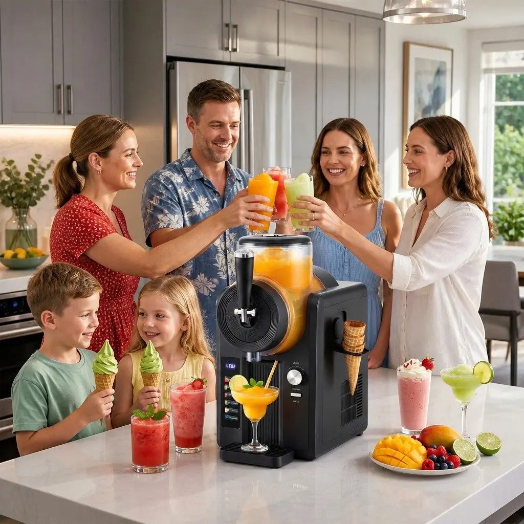 Slushie Machine Ice Cream Maker 2L Plastic Black