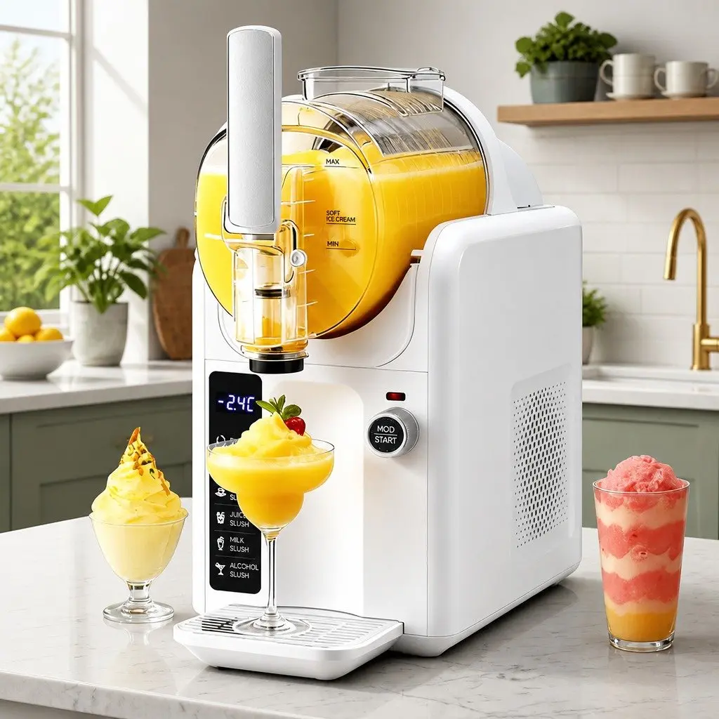 Slushie Machine 2L White Frozen Dessert Maker Soft Serve Ice Cream and Drinks
