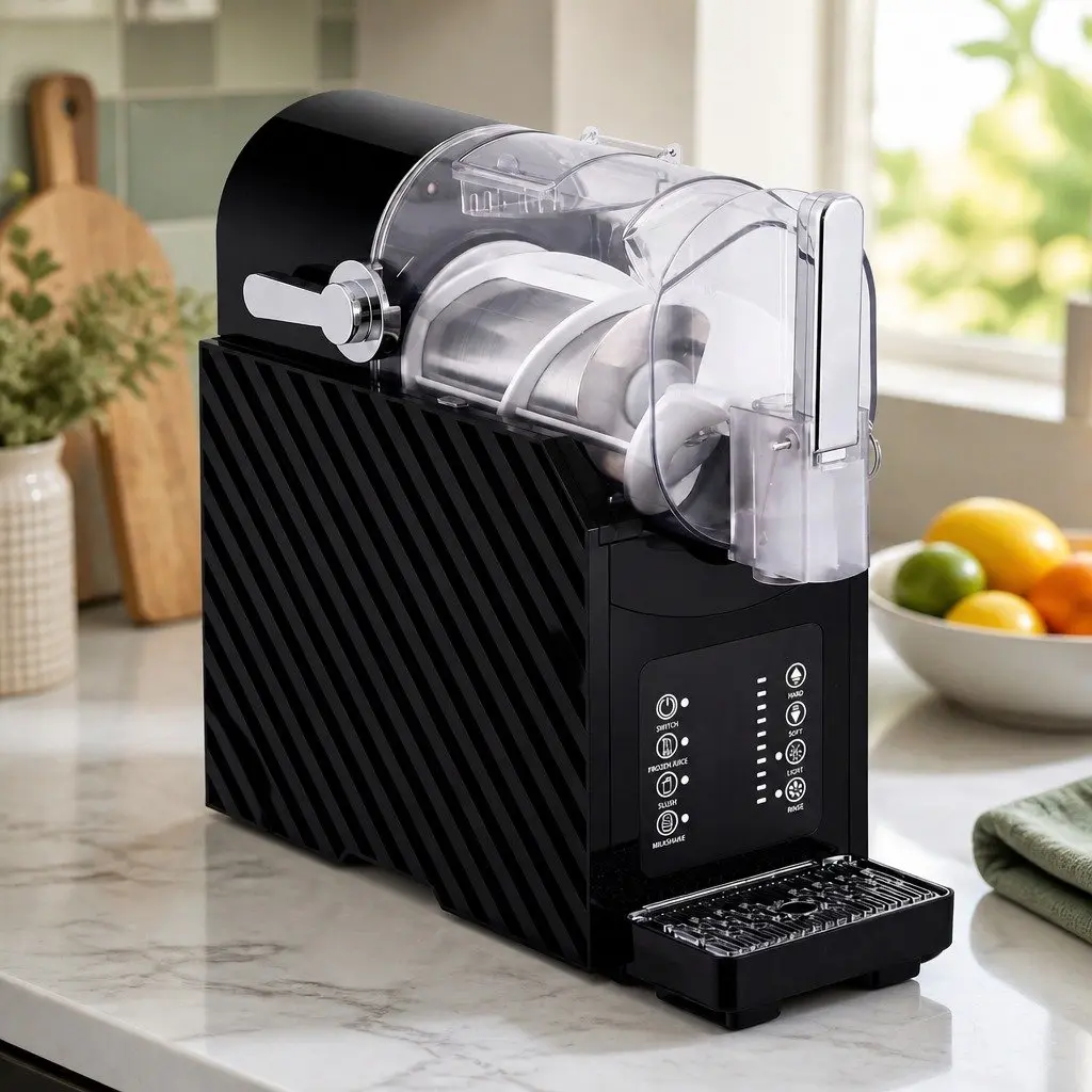 Slushie Machine Black 1.8L Plastic Frozen Smoothies Milkshakes Ice Drink Blender