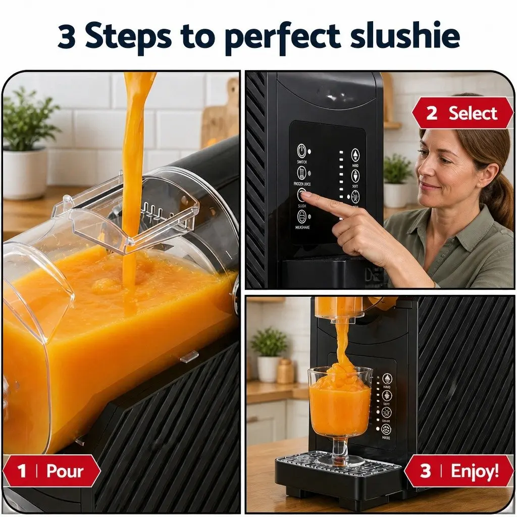 Slushie Machine Black 1.8L Plastic Frozen Smoothies Milkshakes Ice Drink Blender
