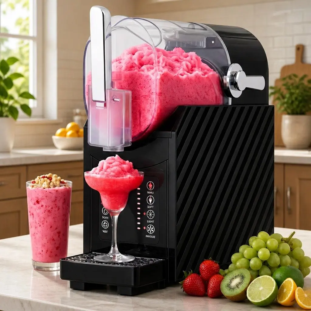 Slushie Machine Black 1.8L Plastic Frozen Smoothies Milkshakes Ice Drink Blender