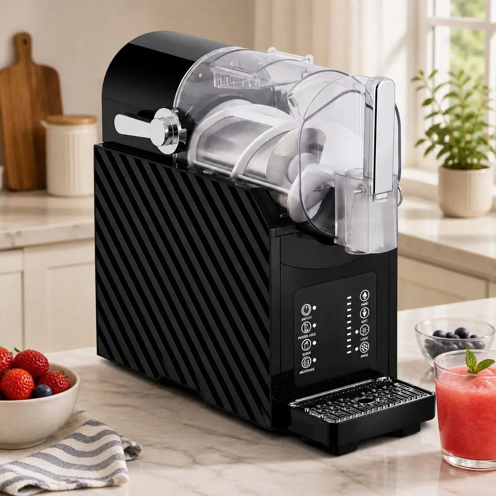 Slushie Machine Black 1.8L Plastic Frozen Smoothies Milkshakes Ice Drink Blender