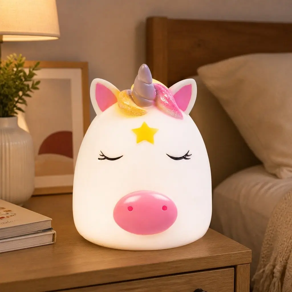 Unicorn Table Lamp LED Night Light Soft Warm Decorative for Kids Bedroom