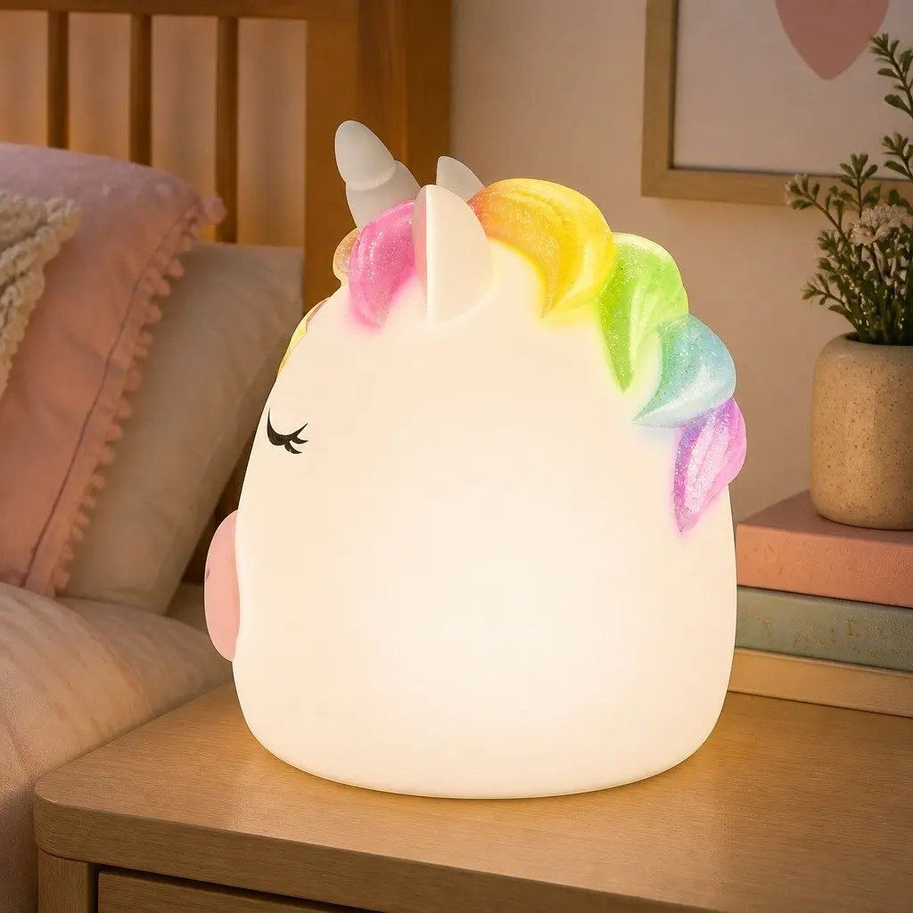 Unicorn Table Lamp LED Night Light Soft Warm Decorative for Kids Bedroom