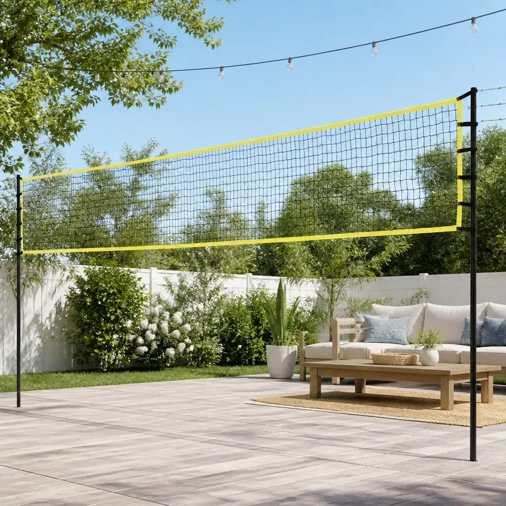 Portable Height Adjustable Volleyball Tennis Badminton Net Set 9M with Ball
