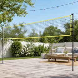 Portable 9M Volleyball Tennis Badminton Net Set Height Adjustable with Ball