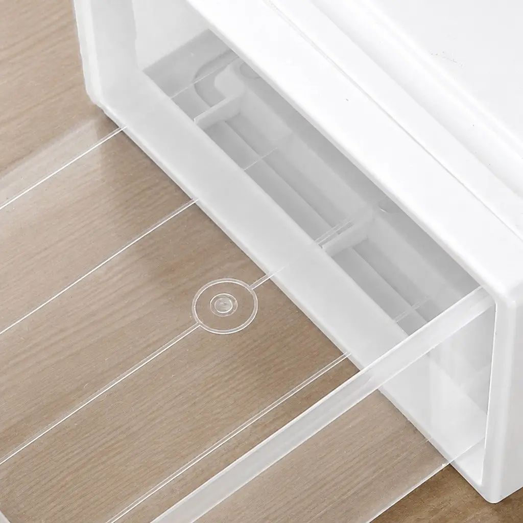 Small Plastic Storage Drawers Stackable Containers Transparent 25cm x 34cm x 12cm 4 Piece