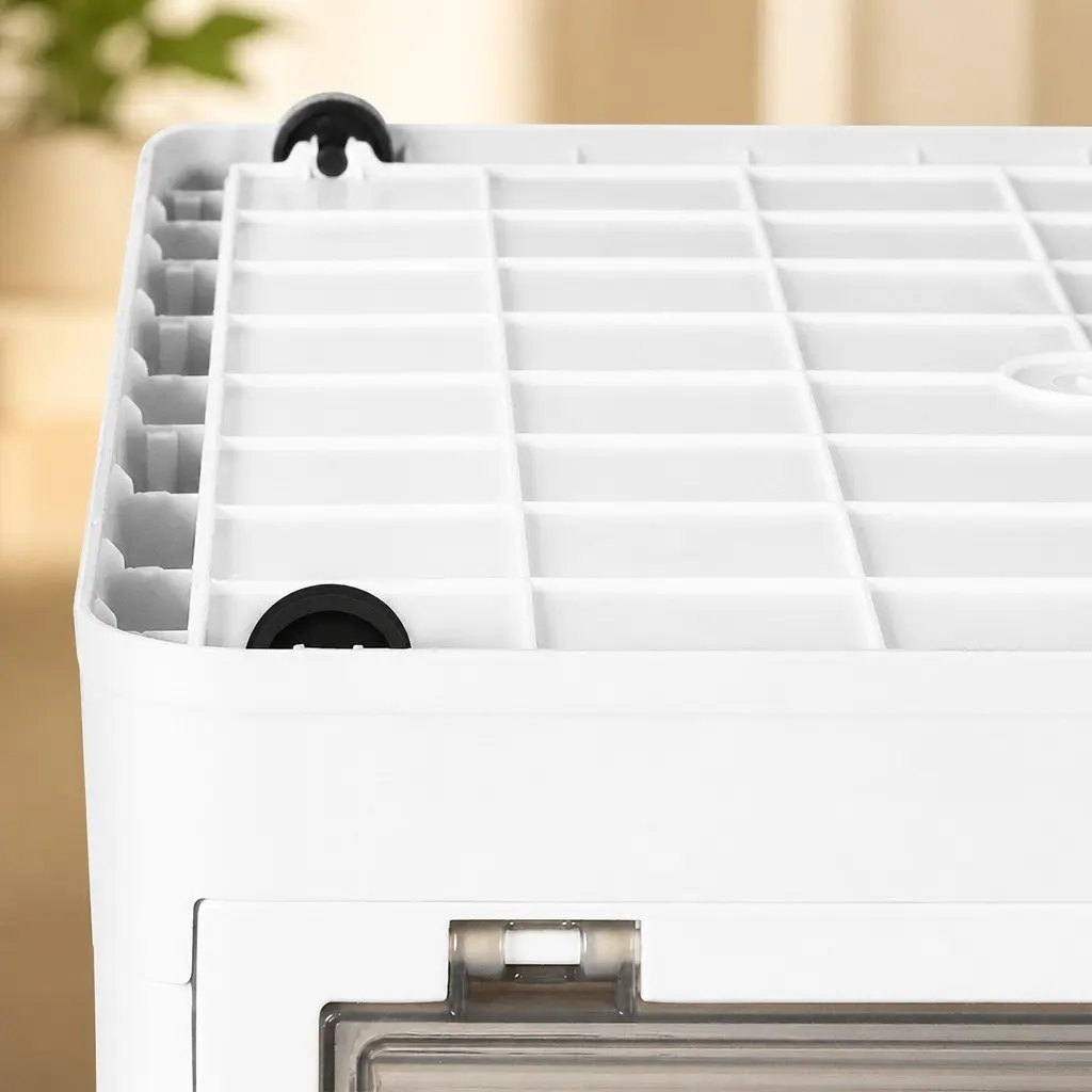 Stackable Storage Box Plastic Large Capacity Foldable See-through White Orange Green