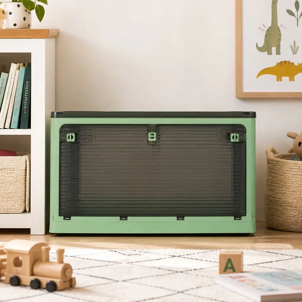 Stackable Storage Box Plastic Container Large Capacity Green