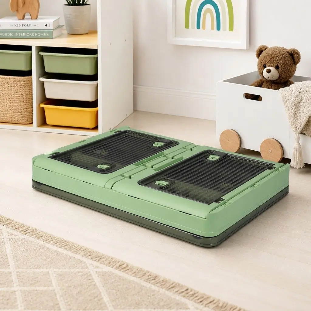 Stackable Storage Box Container Plastic 55L Green
