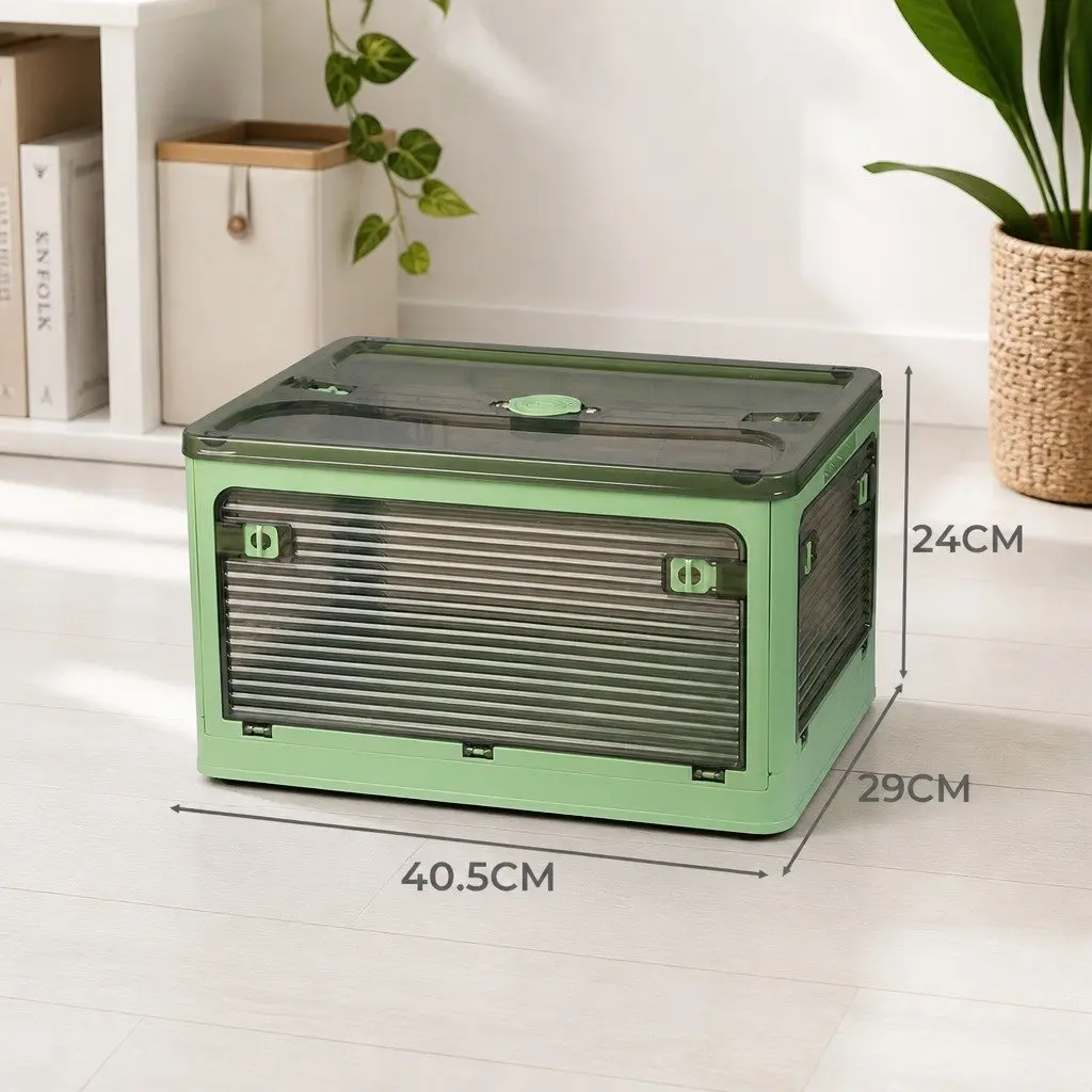Stackable Storage Container Plastic Organizer Box Green Small Medium
