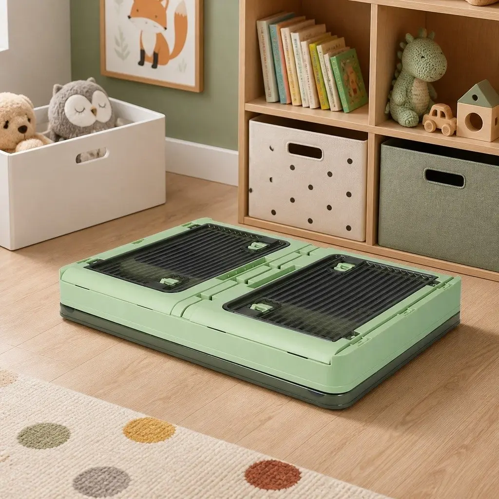 Stackable Storage Container Plastic Organizer Box Green Small Medium