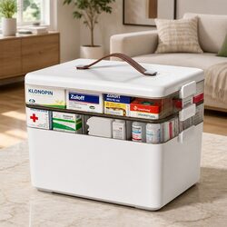 Medical Storage Box Three Layer Detachable Medicine Organiser Portable Case