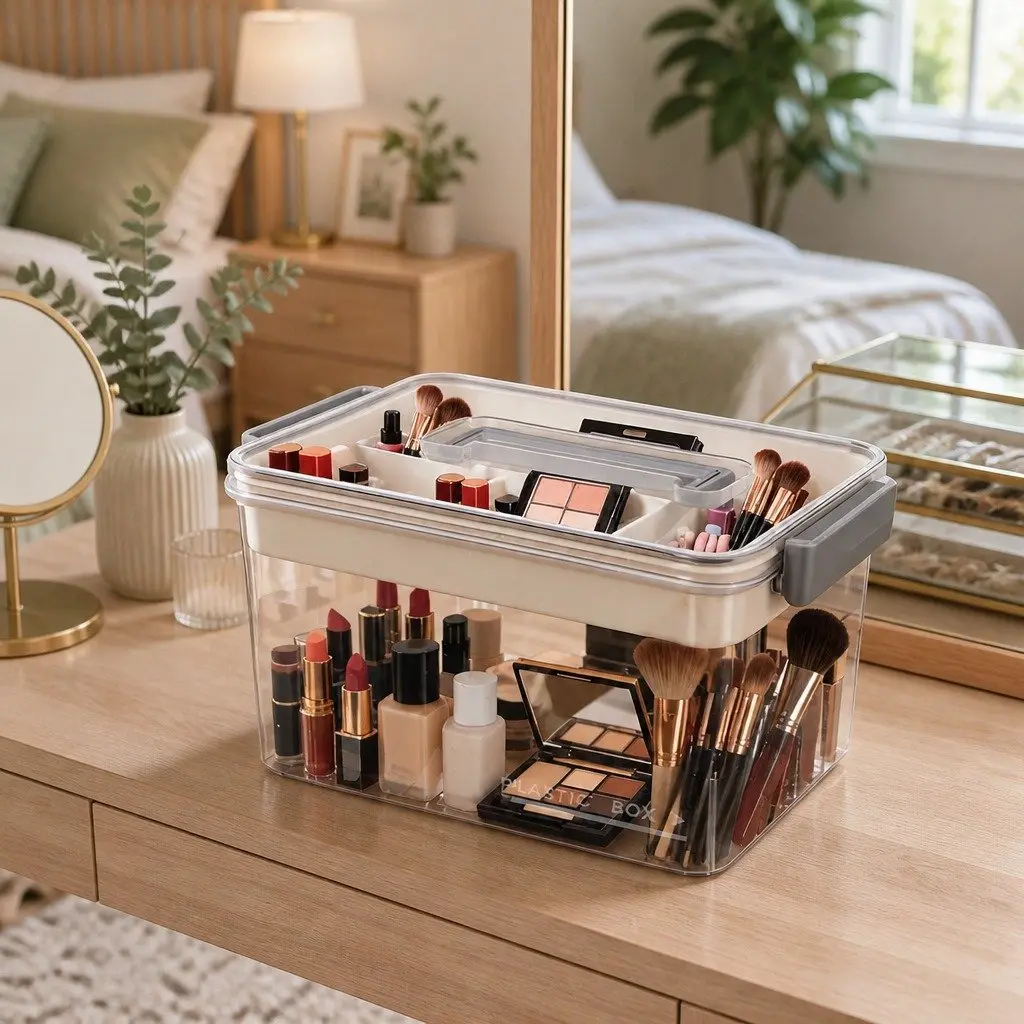 Medical Storage Box Two Layer Organizer Transparent Medicine Case Home Health