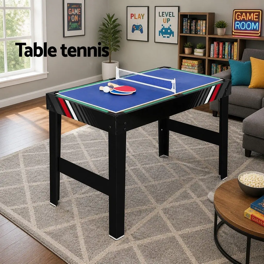 4-in-1 Games Table MDF Board 121cm Black